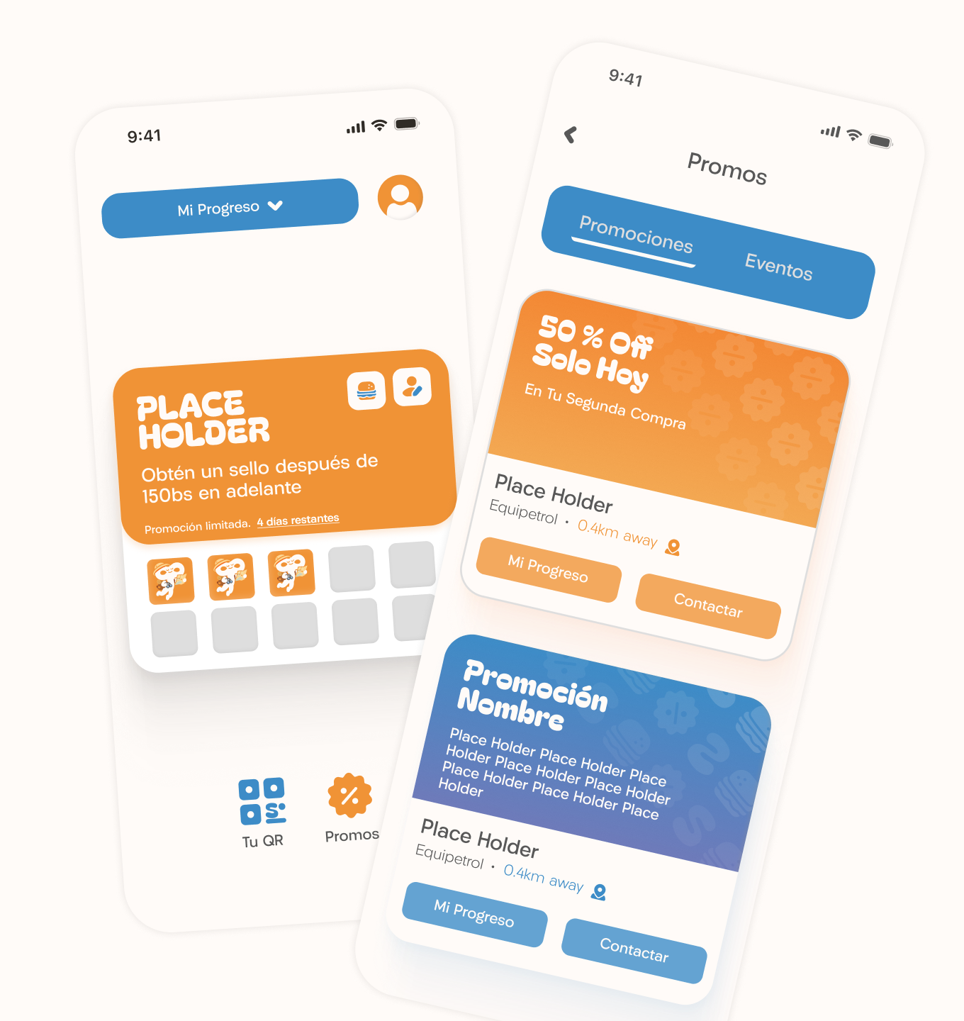 App de Sumá: la tarjeta de sellos del cliente y sus promociones.